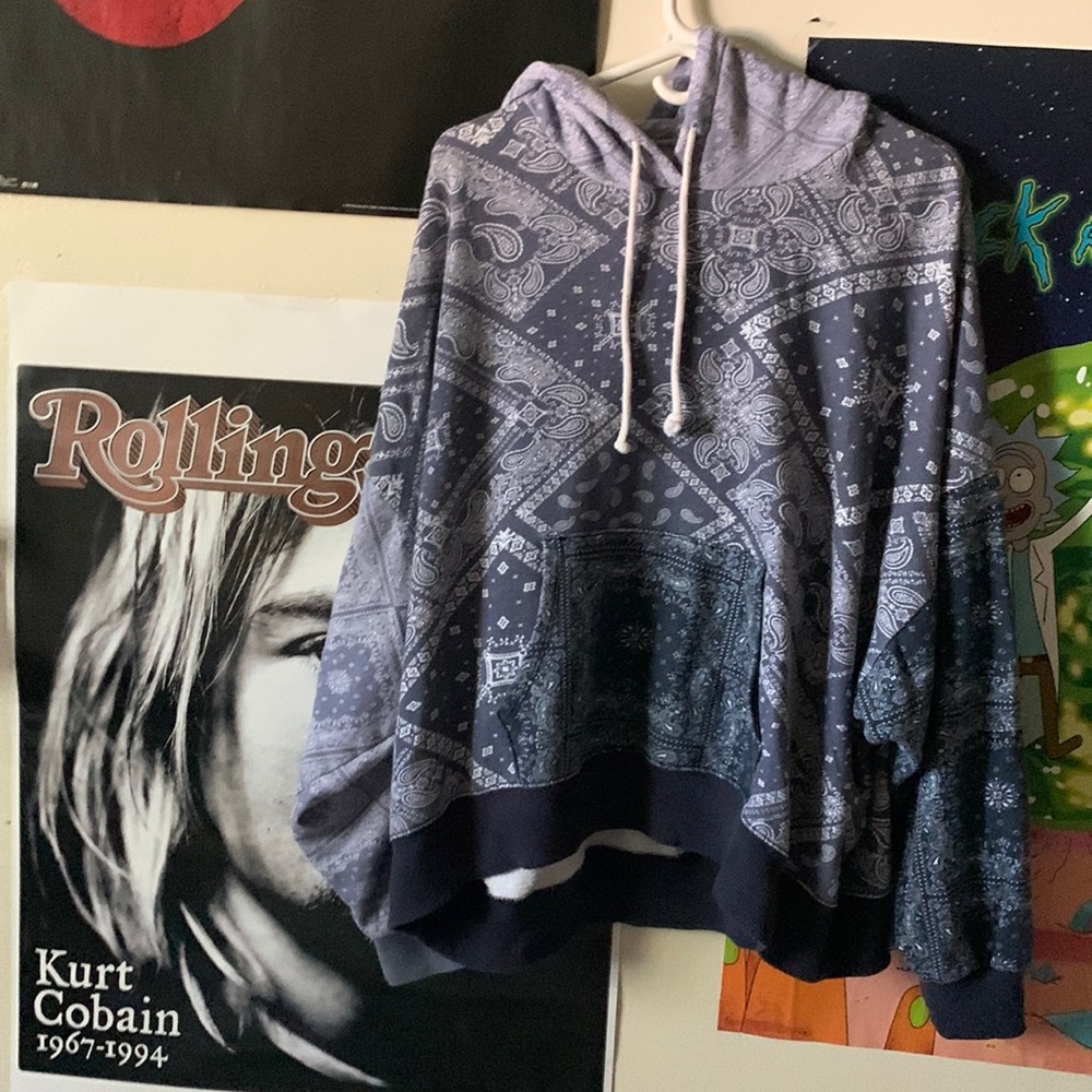 Multi colored bandana hoodie American eagle